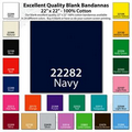22"x22" Blank Solid Navy Imported 100% Cotton Bandanna